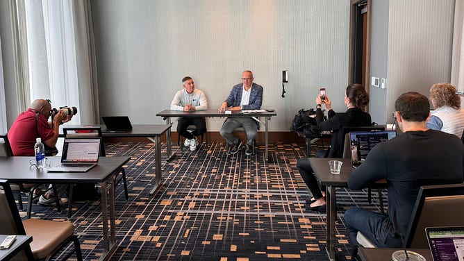 SEC Cimissioner Greg Sankey, along with Big Ten commissioner Tony Petitti meet with selected reporters on Thursday in Nashville