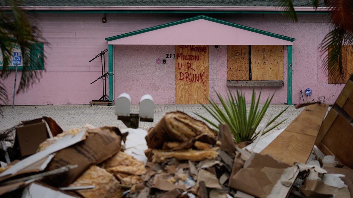 Boarded up business ahead of Hurricane Milton