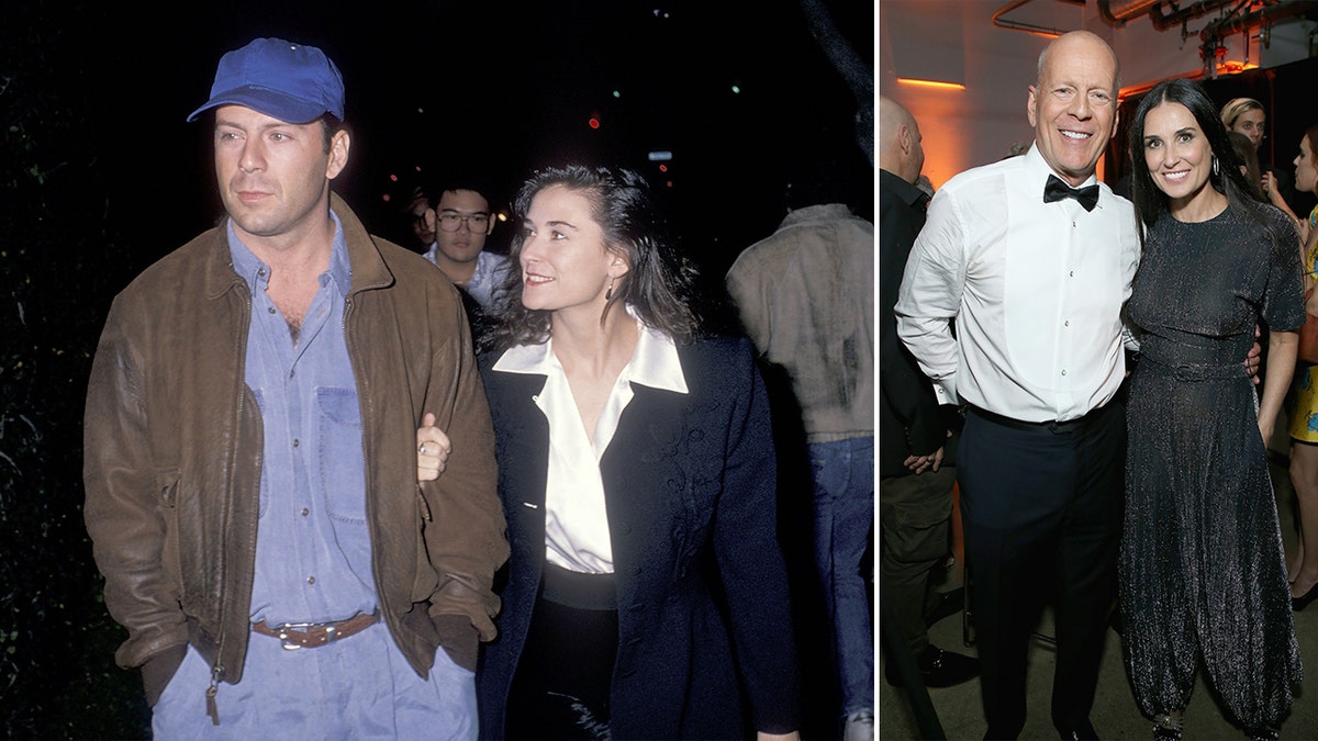 Bruce Willis and Demi Moore then and now