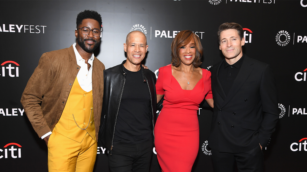 Nate Burleson, Executive Producer Shawna Thomas, Vladimir Duthiers, Gayle King, Lisa Ling and Tony Dokoupi attend 