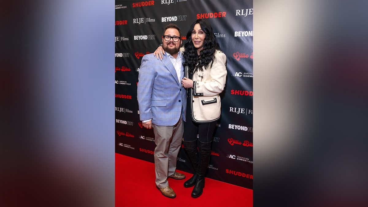 Cher posed with her son Chaz at the Beyond Fest premiere of 