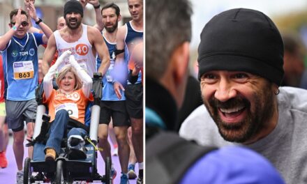 Colin Farrell completes Dublin marathon while pushing friend in a wheelchair, raises over $700,000 for charity