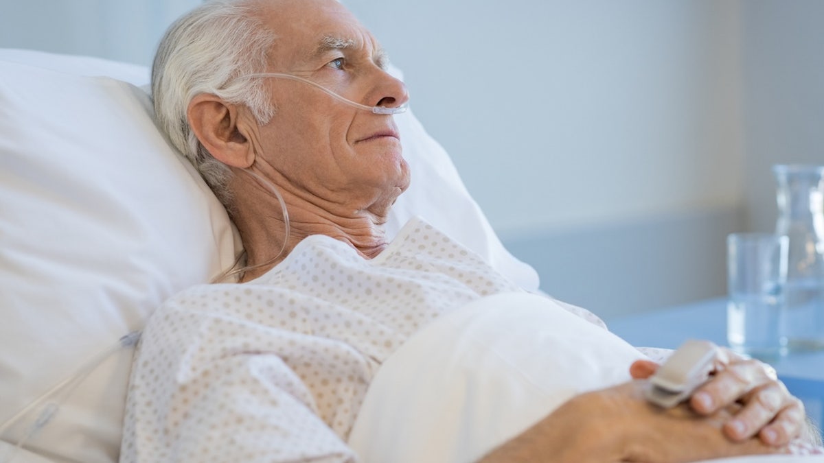 Elderly man sick