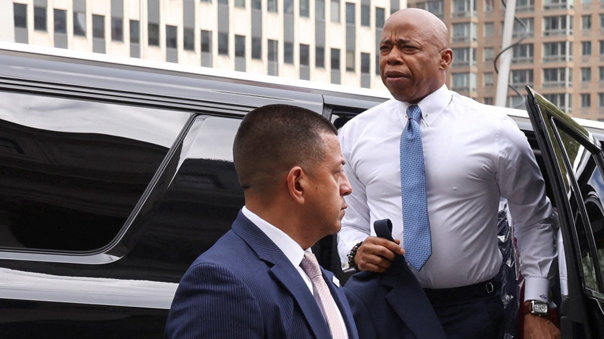 New York City Mayor Eric Adams arrives at the federal court