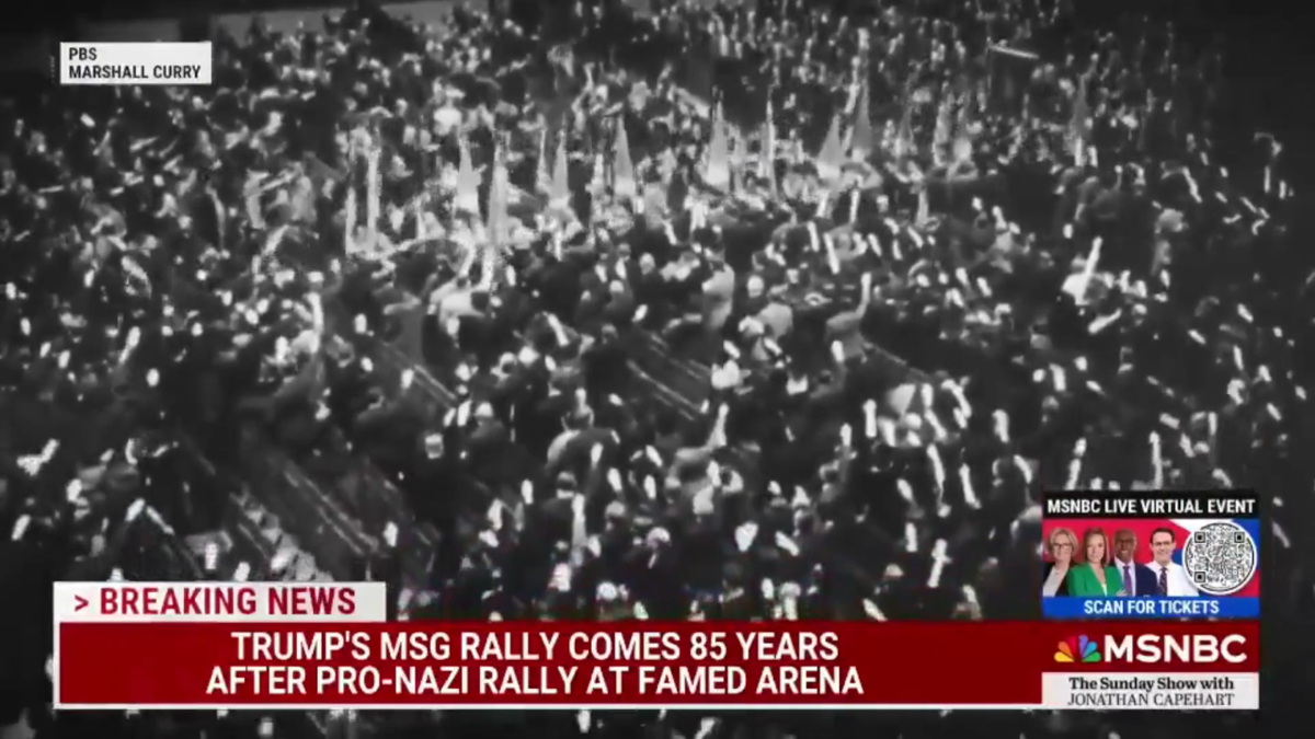 MSNBC segment comparing Trump MSG rally to Nazi event in 1930s