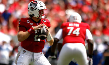 NC State’s Grayson McCall Stretchered Off Field After Suffering Brutal Shot To Head Against Wake Forest