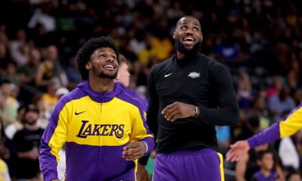 LeBron James And Son Bronny Share Long-Awaited, On-Court Moment For Lakers