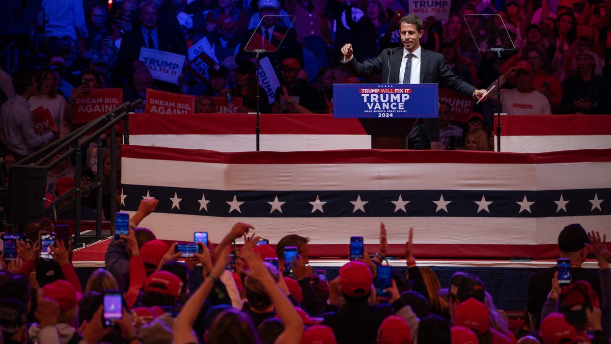 New York, New York - October 27: Comedian Tony Hinchcliffe at a rally for former president Donald Trump on Oct. 27 at Madison Square Garden in New York. (Photo by Peter W. Stevenson /The Washington Post via Getty Images)