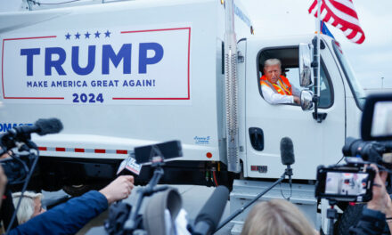 Trump Shows Up To Wisconsin Rally In Garbage Truck After Joe Biden Comments