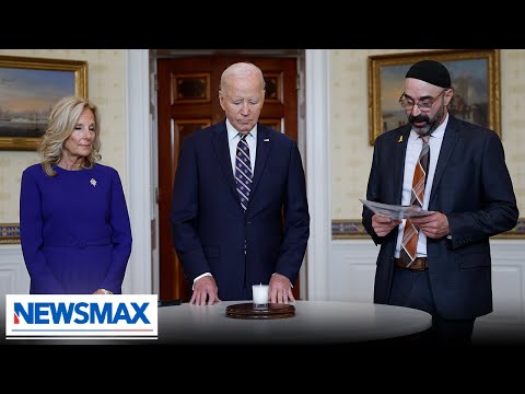 Joe and Jill Biden light a yahrzeit candle for October 7th victims