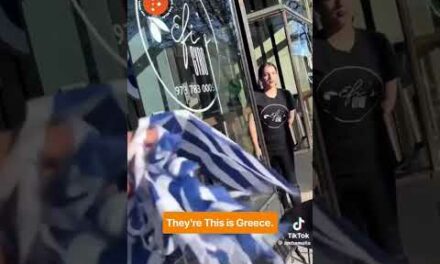 LOL: Pro-Palestinian Protestor MISTAKES Greek Flag For Israeli Flag