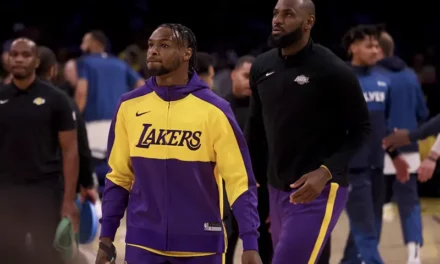 ‘Family over everything’: LeBron and son Bronny share court in NBA first