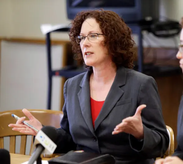 Oregon Rep. Val Hoyle, a Democrat, speaks during a legislative forum at the Capitol in Salem, Ore., on Jan. 27, 2015. (Don Ryan/AP Photo)