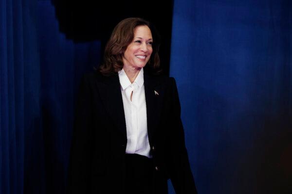 Democratic presidential candidate, Vice President Kamala Harris takes the stage during a campaign rally at the Williams Arena at Minges Coliseum on the campus of East Carolina University in Greenville, N.C., on Oct. 13, 2024. (Chip Somodevilla/Getty Images)