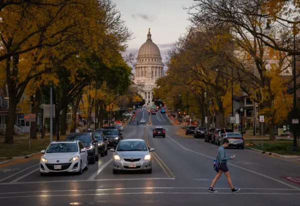 The Wisconsin State Capitol building in Madison, Wis., on Oct. 22, 2024. (John Fredricks/The Epoch Times)