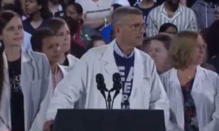 Kamala Harris brings out doctors to promote abortion… who look confused during a medical emergency