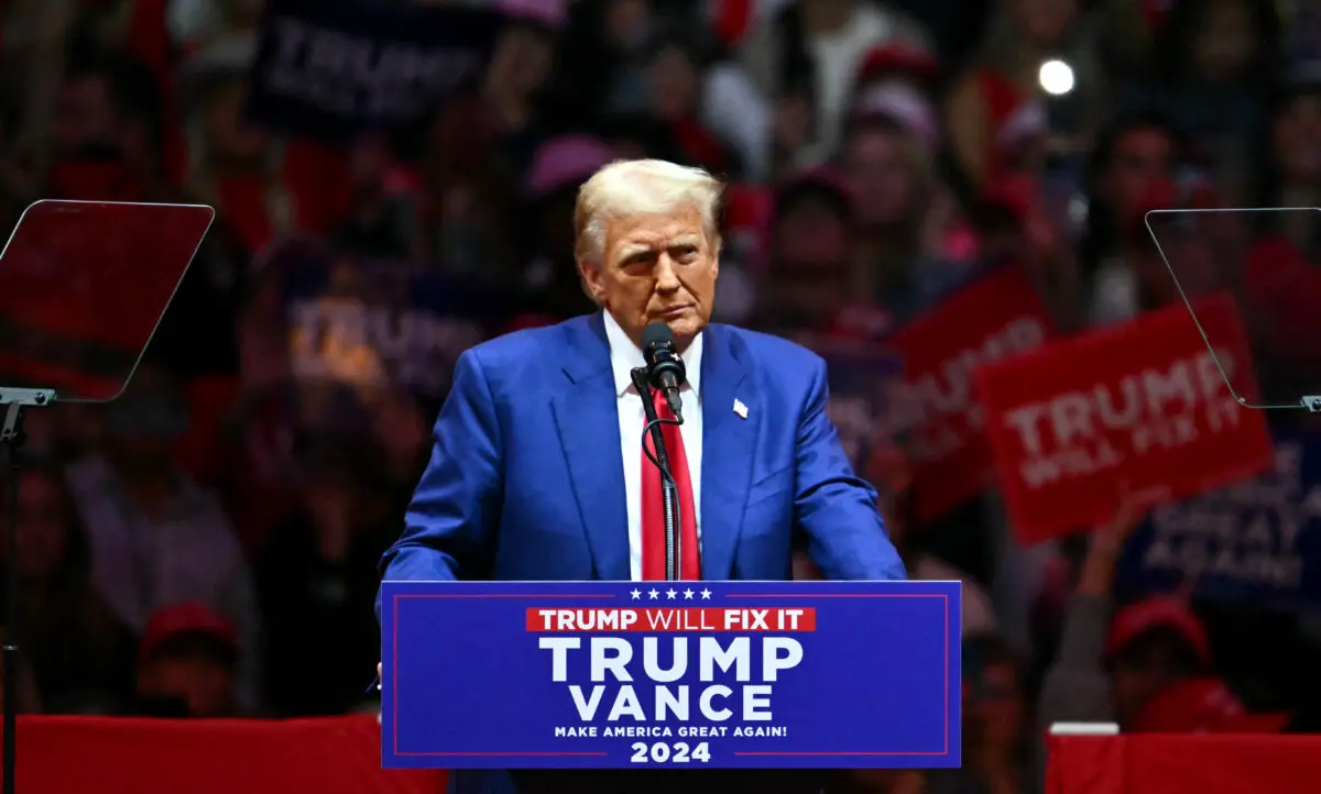 Former President and Republican presidential candidate Donald Trump speaks during a campaign rally at Madison Square Garden in New York on Oct. 27, 2024. (Angela Weiss/AFP via Getty Images)