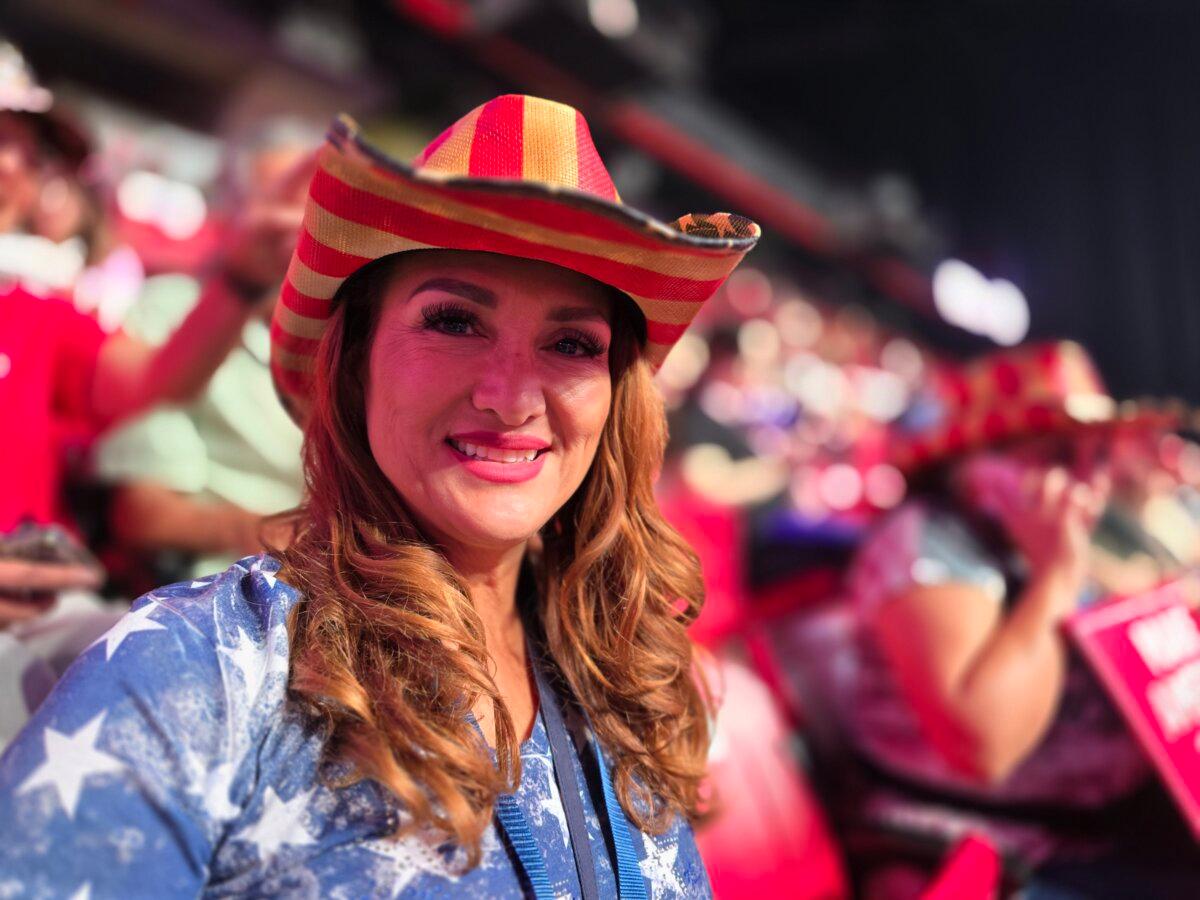 Dunia Antunez from Las Vegas attends a rally in support of former President Donald Trump in Las Vegas on Oct. 24, 2024. (Allan Stein/The Epoch Times)