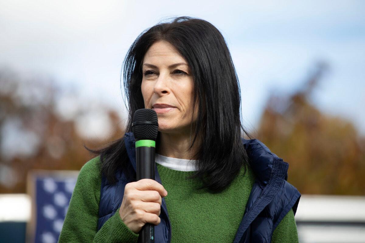 Michigan Attorney General Dana Nessel speaks at a campaign rally held by Rep. Elissa Slotkin (D-Mich.) designed to get Michigan State University students, faculty and staff out to the polls, in East Lansing, Michigan, on Oct. 16, 2022. (Bill Pugliano/Getty Images)