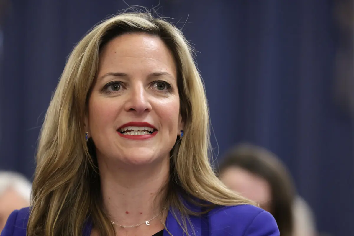 Michigan Secretary of State Jocelyn Benson, testify during a hearing before the Senate Rules and Administration Committee at Russell Senate Office Building on Capitol Hill in Washington on March 12, 2024. (Alex Wong/Getty Images)