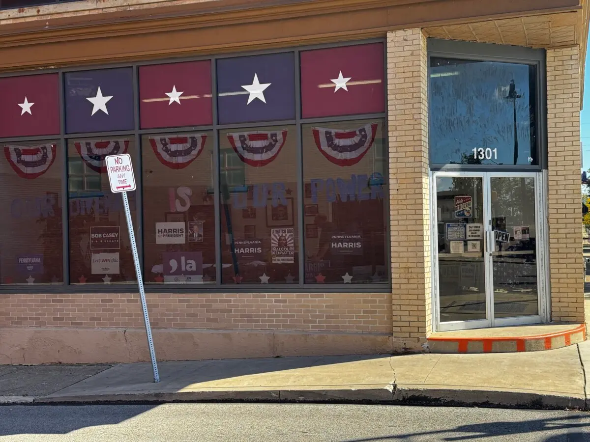 Democrats’ headquarters in Erie, Pa., on Oct. 2, 2024. (Joseph Lord/The Epoch Times)