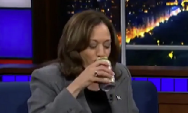 Watch: Somehow crushing beers was NOT the worst part of Kamala Harris appearing with Stephen Colbert