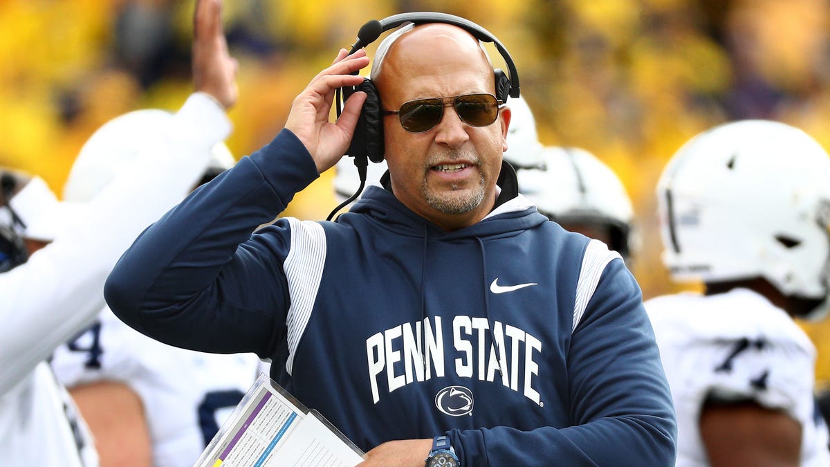 Penn State head coach James Franklin looks on during the second half of a game against the Wolverines, October 15, 2022, in Ann Arbor, Mich.