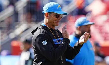 Chargers’ Jim Harbaugh abruptly leaves game with mystery illness, returns minutes later