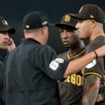 Padres’ NLDS Game 2 win over Dodgers turns ugly as fans throw objects at San Diego players