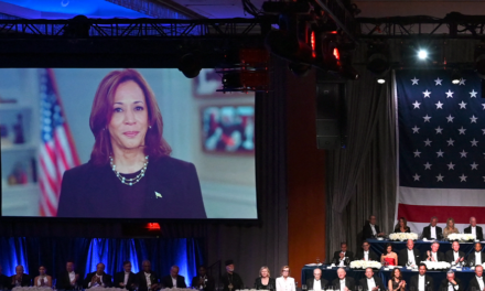 Critics drag Harris for ‘cringe’ pre-recorded video aired during Catholic charity dinner