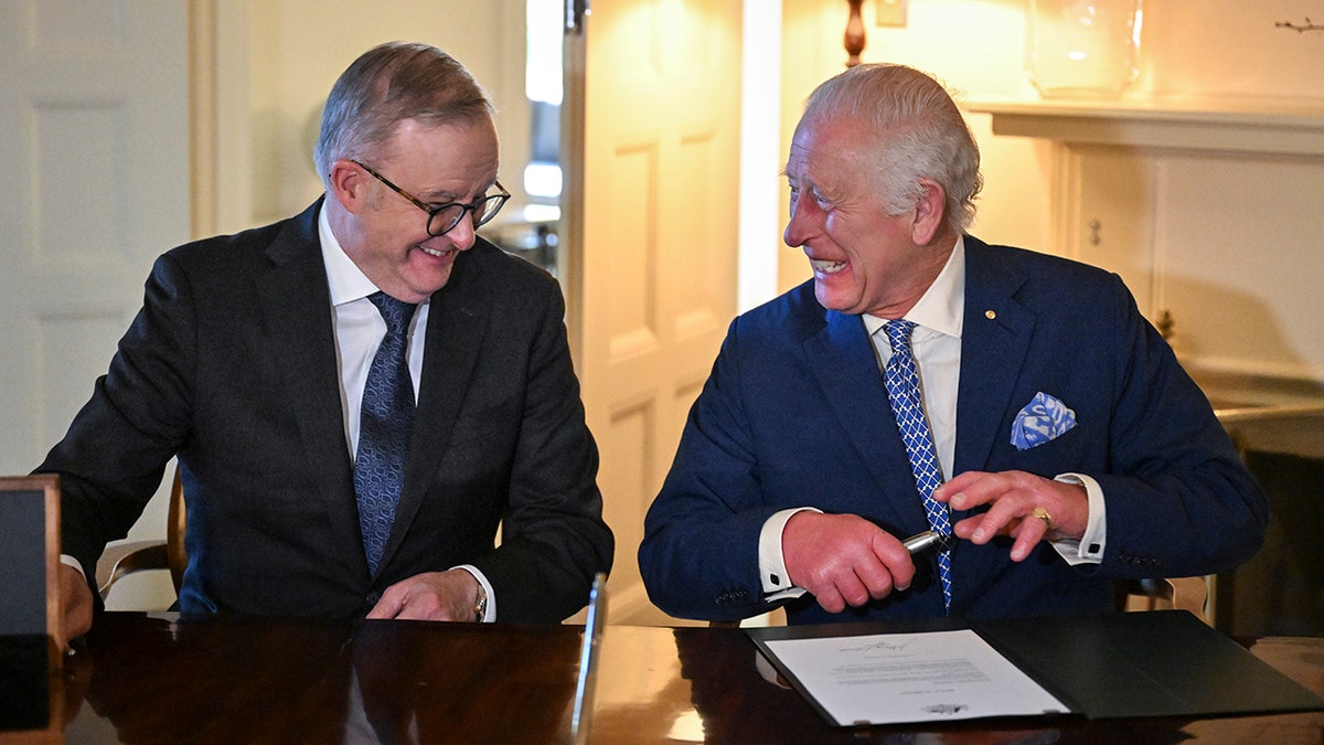 King Charles III and Australia's Prime Minister Anthony Albanese