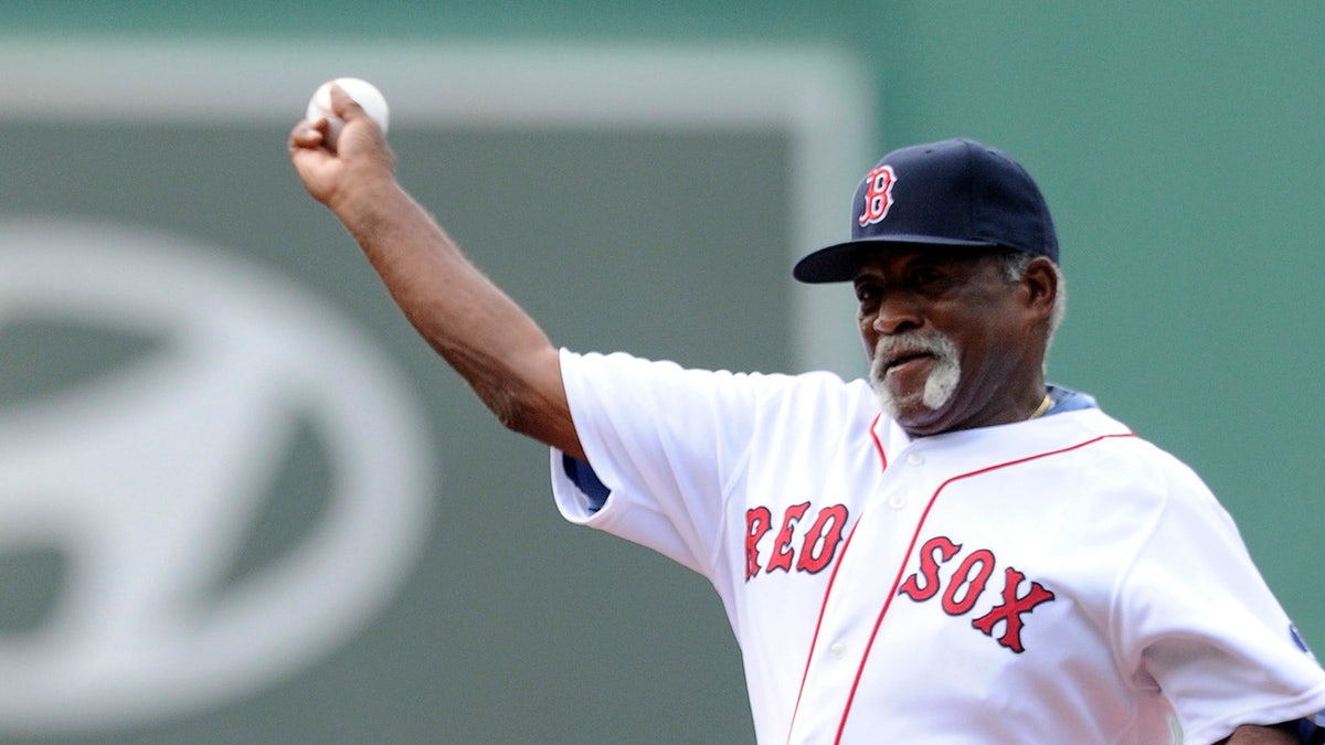 Luis Tiant throws out first pitch