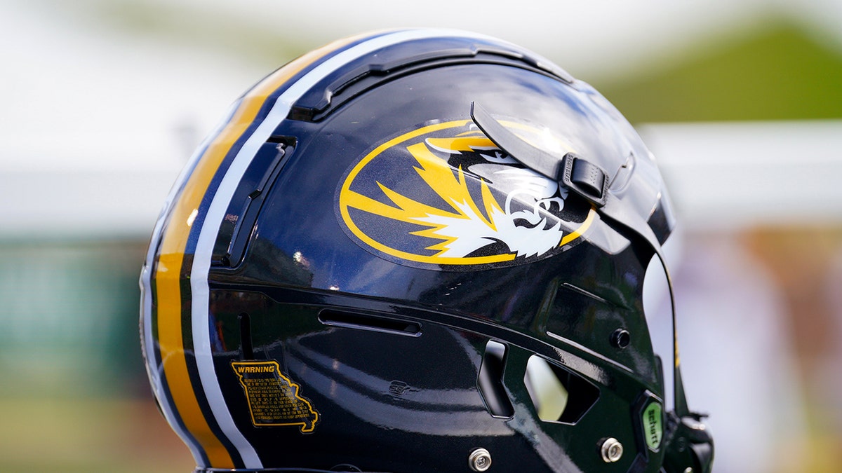 A view of a Missouri Tigers helmet