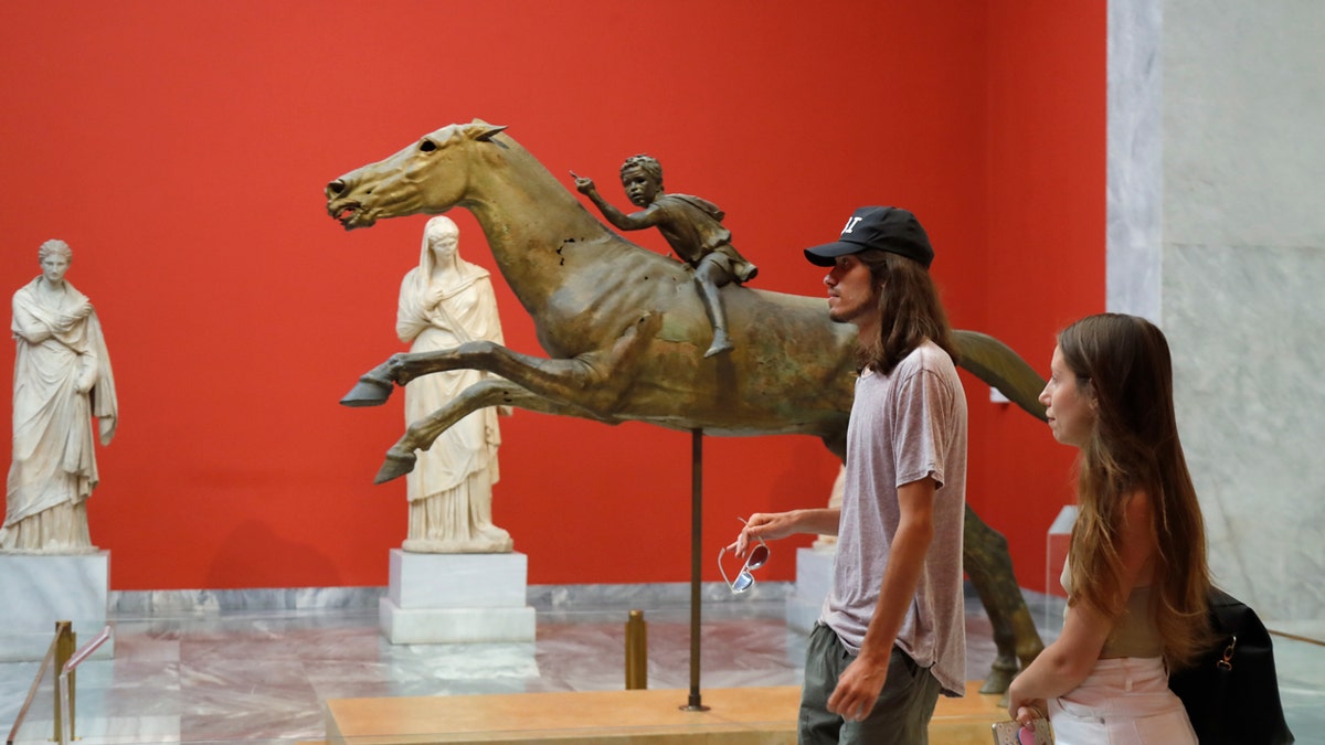 A statue at the National Archaeological Museum in Greece