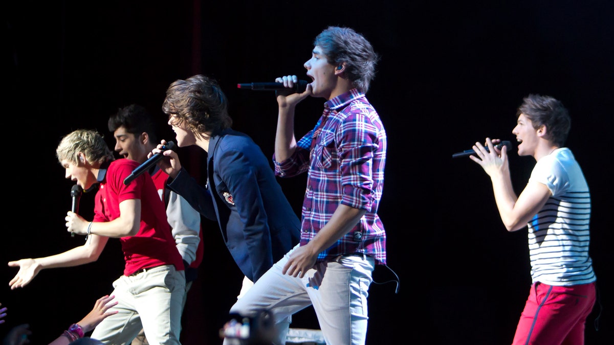 Members of One Direction perform in 2012