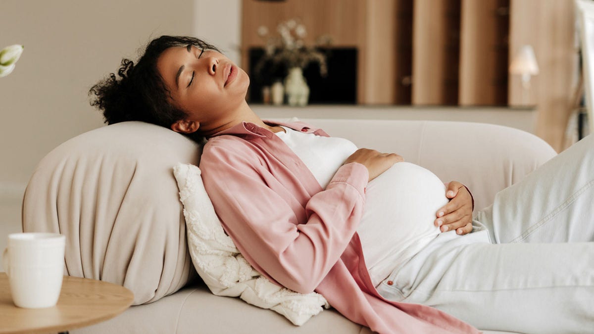 Pregnant woman napping