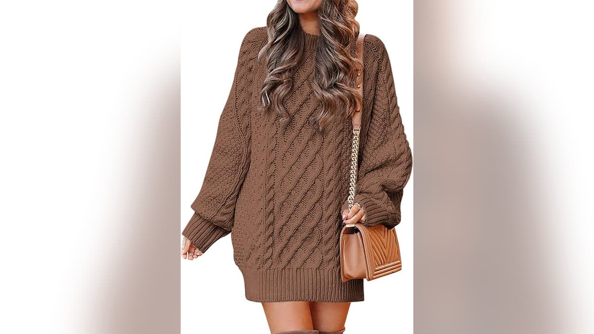 Add a trendy sweater dress to your wardrobe.