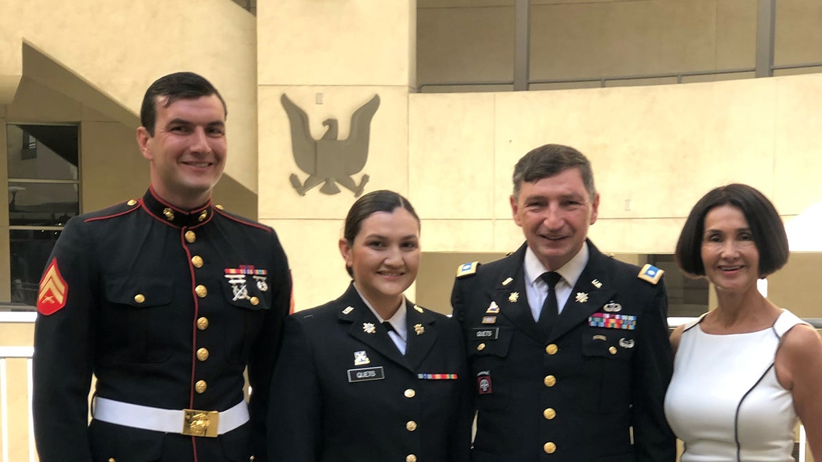 Nicholas Douglas Quets and family in uniform 