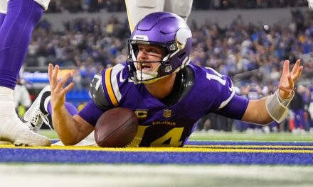 NFL world erupts in fury over missed facemask penalty after Vikings’ Sam Darnold has helmet twisted around