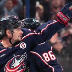 Johnny Gaudreau’s best friend on Blue Jackets scores goal, points to late star’s name hanging in rafters