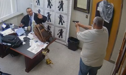 Surveillance video of Kentucky judge getting fatally shot in his chambers is shown during accused sheriff’s hearing