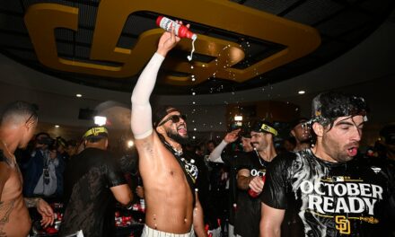 Padres’ Fernando Tatis Jr. dances shirtless in locker room celebration after winning wild-card series