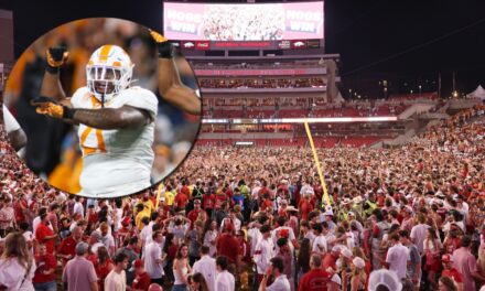 Tennessee Player Caught Shoving Two Fans To The Ground After Vols Get Upset In Fayetteville