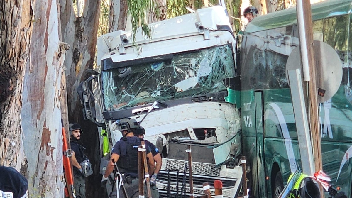 Israel truck ramming wreckage