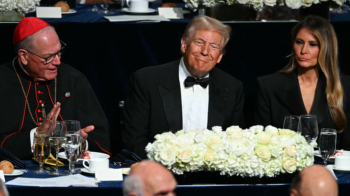 Trump at Al Smith dinner with Cardinal Dolan, Melania Trump