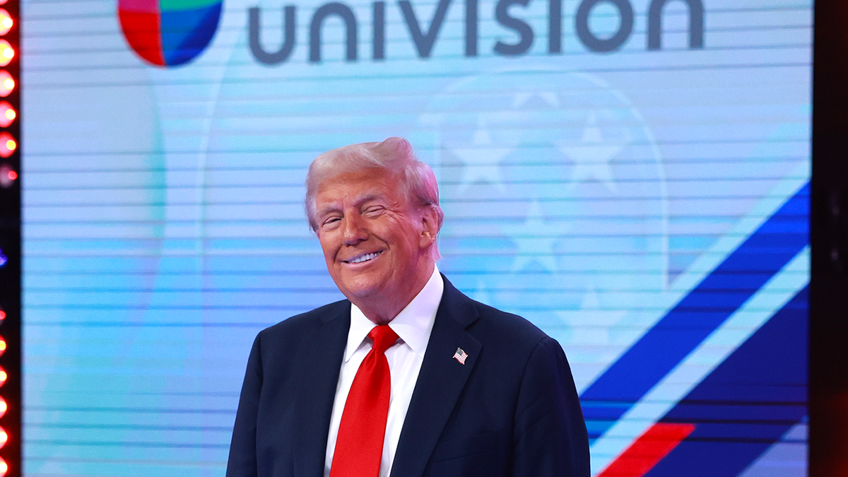 Donald Trump smiling at Univision town hall