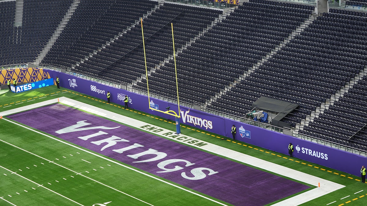 General view of Vikings logo on field