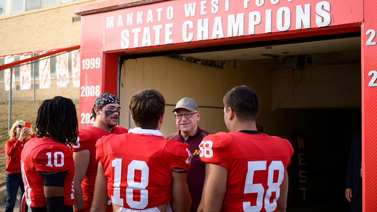 Tim Walz at Minnesota high school