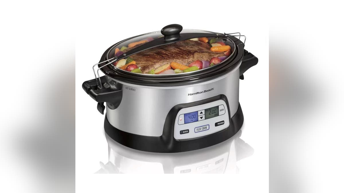 This slow cooker lets you program timing and heat settings to fit your schedule.