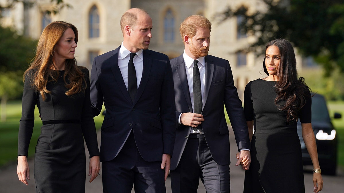 William, Harry, Kate and Meghan together after Queen Elizabeth's death in 2022